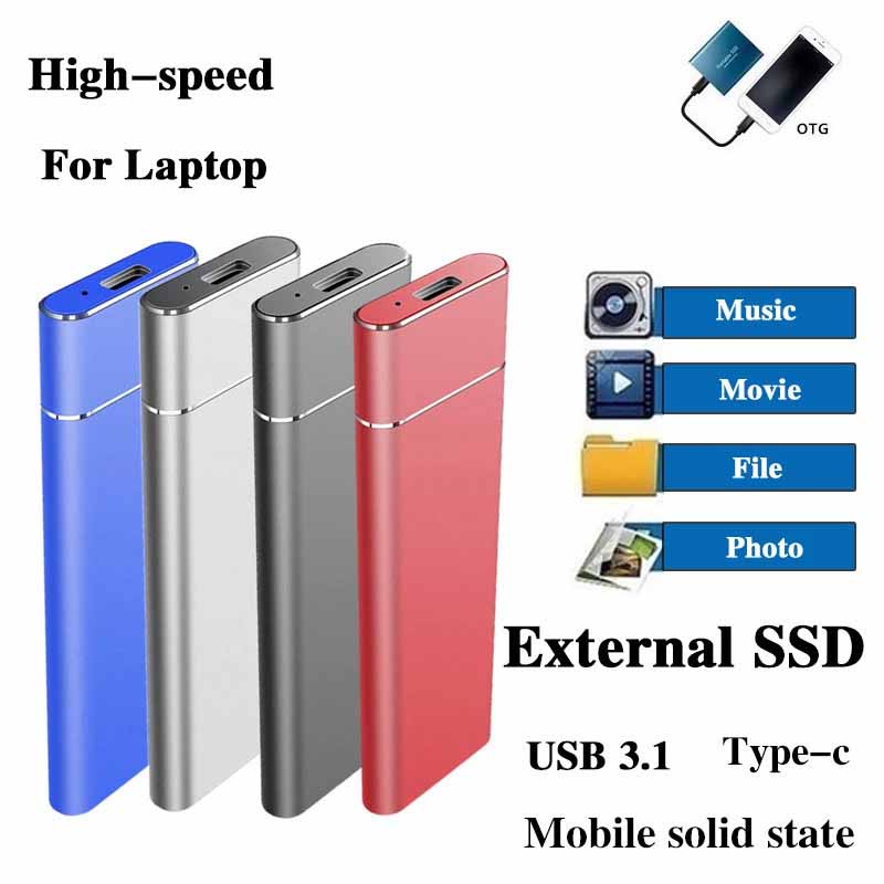 便攜式高速外置固態硬盤 1TB 2TB 64TB 128TB SSD 移動存儲設備 USB3.1 筆記本電腦硬盤