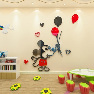 卡通米奇老鼠牆貼3D立體水晶壁貼兒童房裝飾畫