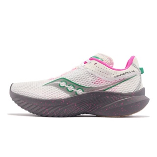 Saucony 慢跑鞋 Kinvara 14 白 綠 粉紅 潑墨 女鞋 透氣 競速訓練 【ACS】 S1082385