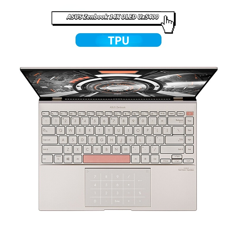 華碩 矽膠鍵盤保護套適用於 14 英寸 ASUS Zenbook 14X OLED Ux5400 筆記本電腦鍵盤保護膜