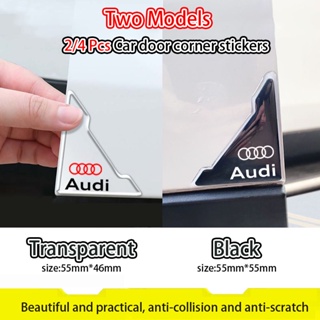 2/4 件奧迪黑色透明車門角貼防撞防刮花適用於 A1 A2 A3 A4 A5 A6 A7 A8 S3 S4 S5 S6