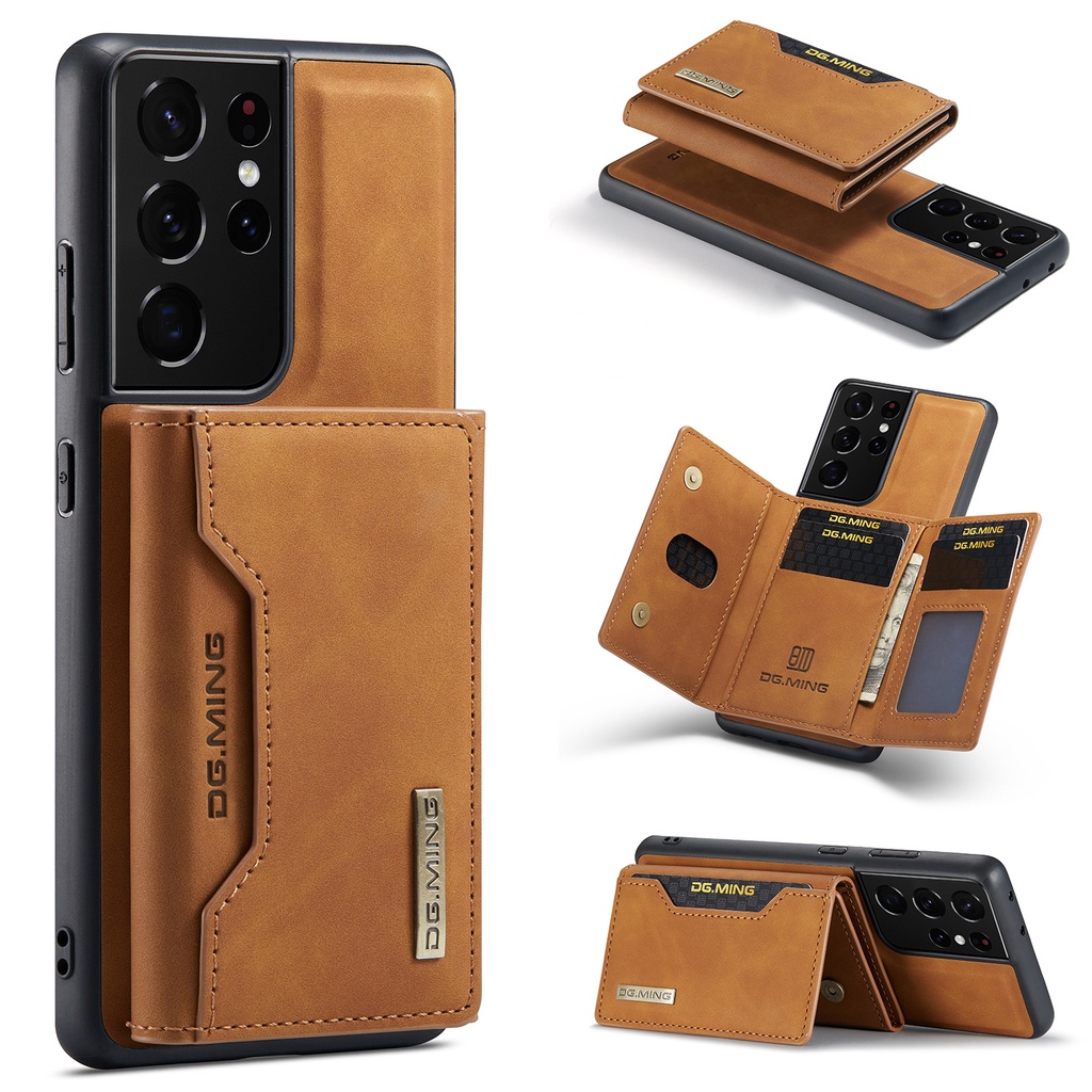 for samsung galaxy s23 ultra case皮革錢包式手機殼三星s22 s21 plus磁吸吸插卡