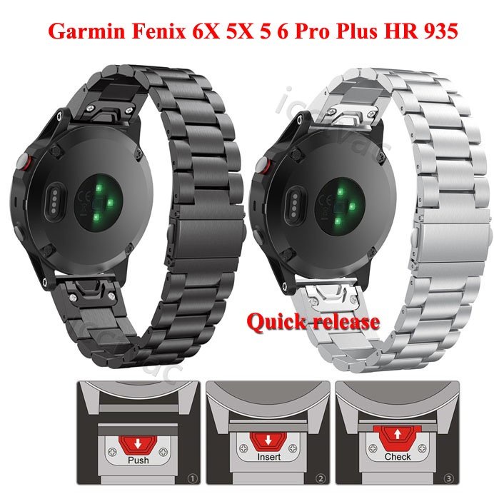 適用於Garmin Fenix 7 7X 5X Plus 5 Fenix 6X Pro 6 3 金屬錶帶 經典不銹鋼錶帶