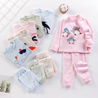 兒童嬰兒兒童男女通用長袖睡衣睡衣睡衣 Baju Tidur Budak 套裝