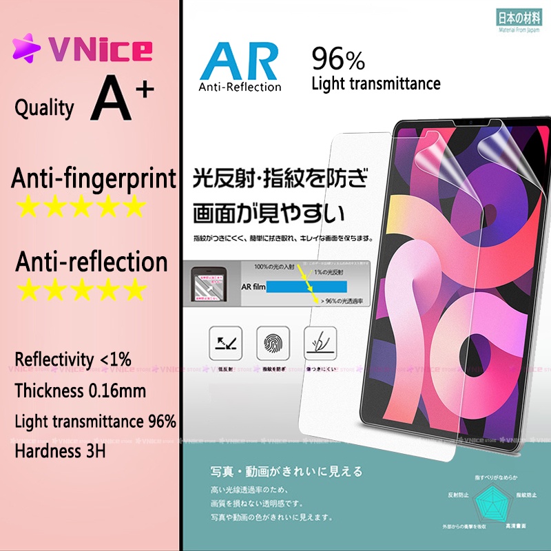 [2件]AR屏幕保護膜兼容iPad 10 9 Air 4 5 Pro 11 Mini 6 防反射防指紋屏保