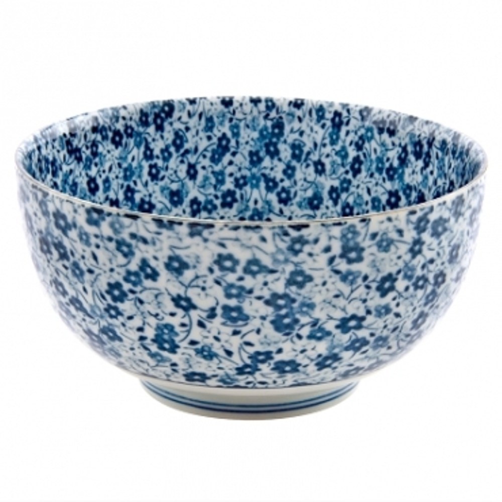 【HOLA】藍染小花 6吋麵碗 16cm S3-15