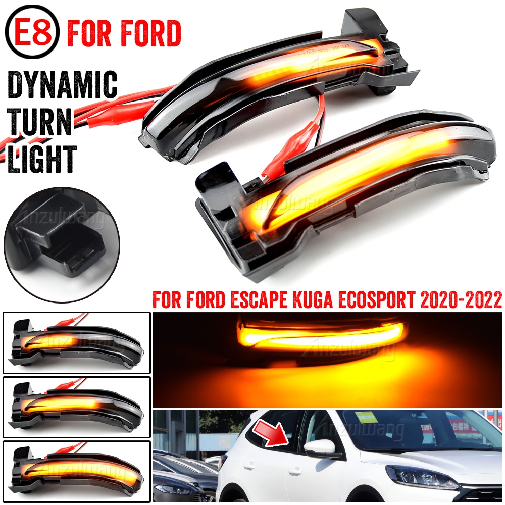 適用於福特 Escape KUGA 2019 2020 2021+ 汽車 LED 動態轉向信號側後視鏡燈指示燈