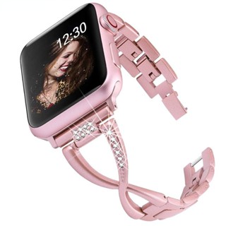 鑽石金屬錶帶不銹鋼錶帶兼容 apple Watch ultra 8 7 6 5 4 4 iWatch 49mm 38mm