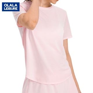 OLALA新品速乾透氣跑步健身網球上衣 吸溼排汗水冷降溫運動T恤女
