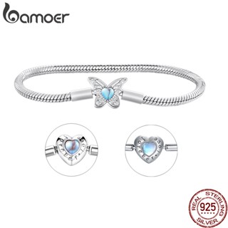 Bamoer 現貨⭐925純銀月長石蝴蝶愛心手鍊 時尚輕奢小眾飾品 女生生日禮物送女友送媽媽送閨蜜 DIY基本手鍊手環