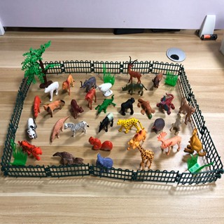 ✨門市熱銷✨出口軟膠兒童動物園模擬實心恐龍動物模型套裝老虎獅子男女孩玩具