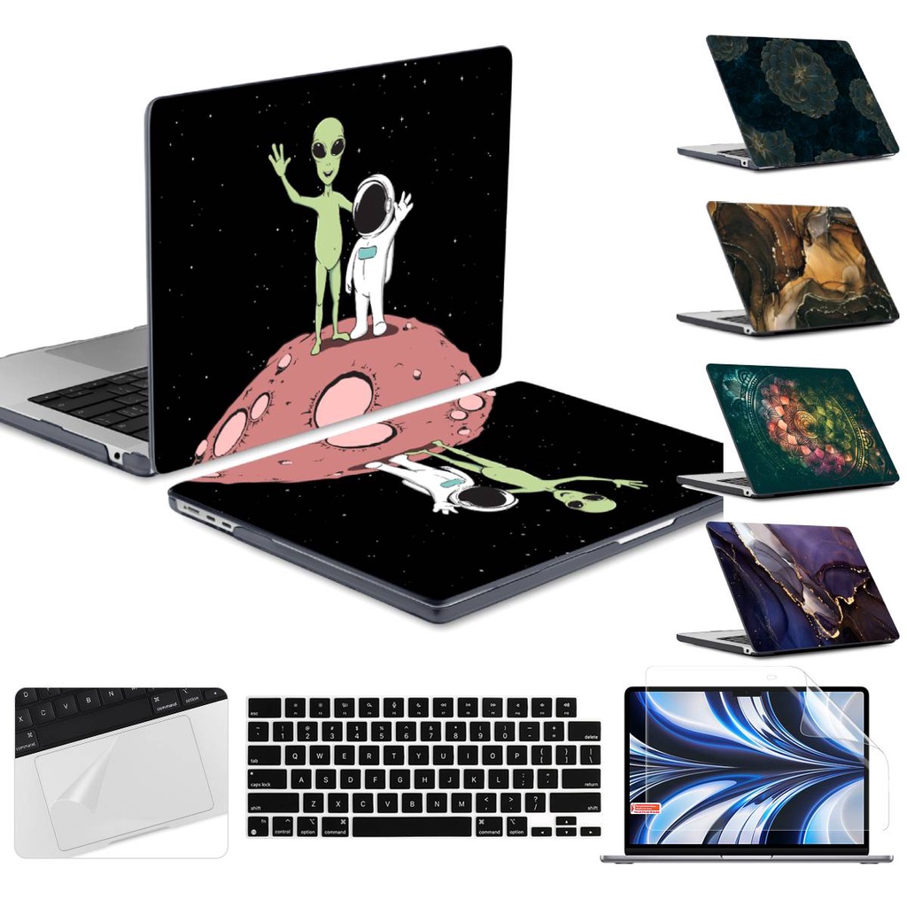 外星人保護殼適用於MacBook Pro Air 13 14 M2 M3 A2681 A2779 2023大理石水晶外殼