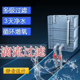 🔥免運 池塘魚缸過濾器 周轉箱 魚池上置滴流過濾器 DIY過濾器