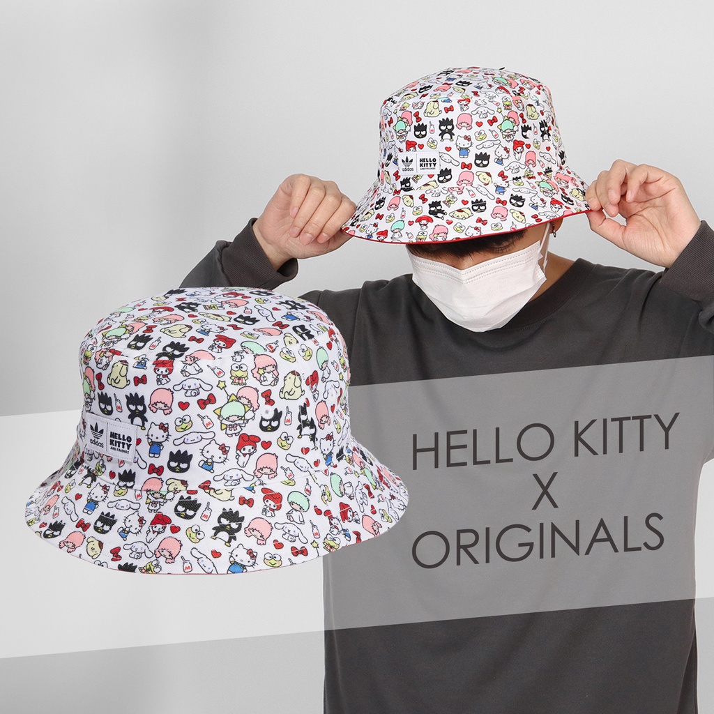 adidas 帽子 Hello Kitty x Originals 滿版 漁夫帽 三麗鷗聯名款 【ACS】 IC2216