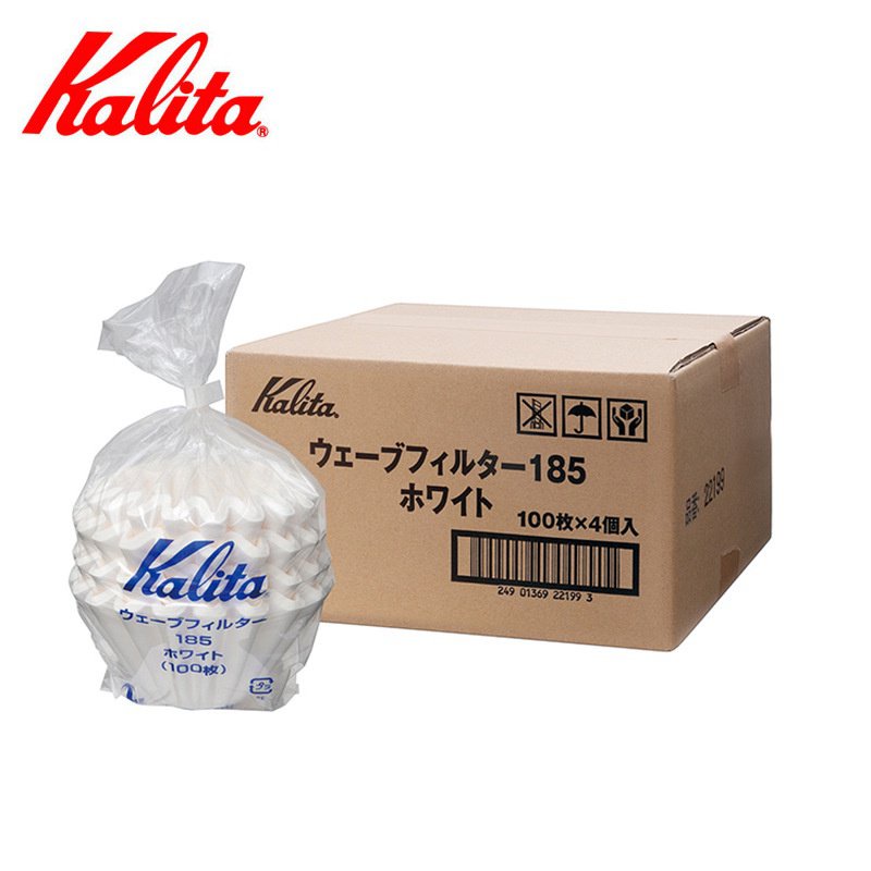 日本原裝KALITA咖啡籃型蛋糕型濾紙 白色量販裝100片 155/185號 6VCX