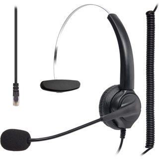 RJ9耳機與麥克風和麥克風噪音消除有線電話耳機兼容亞美亞6402D 2410 4610 IP電話耳機
