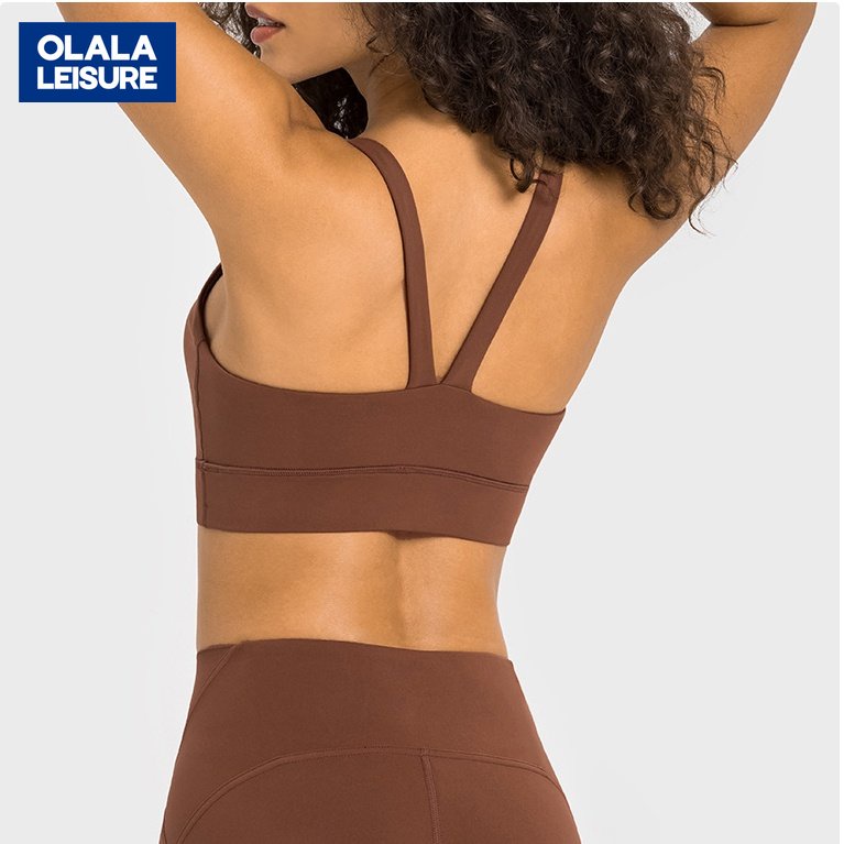 OLALA新品雙6零感加寬下襬高強度防震運動內衣V型美背運動內衣女