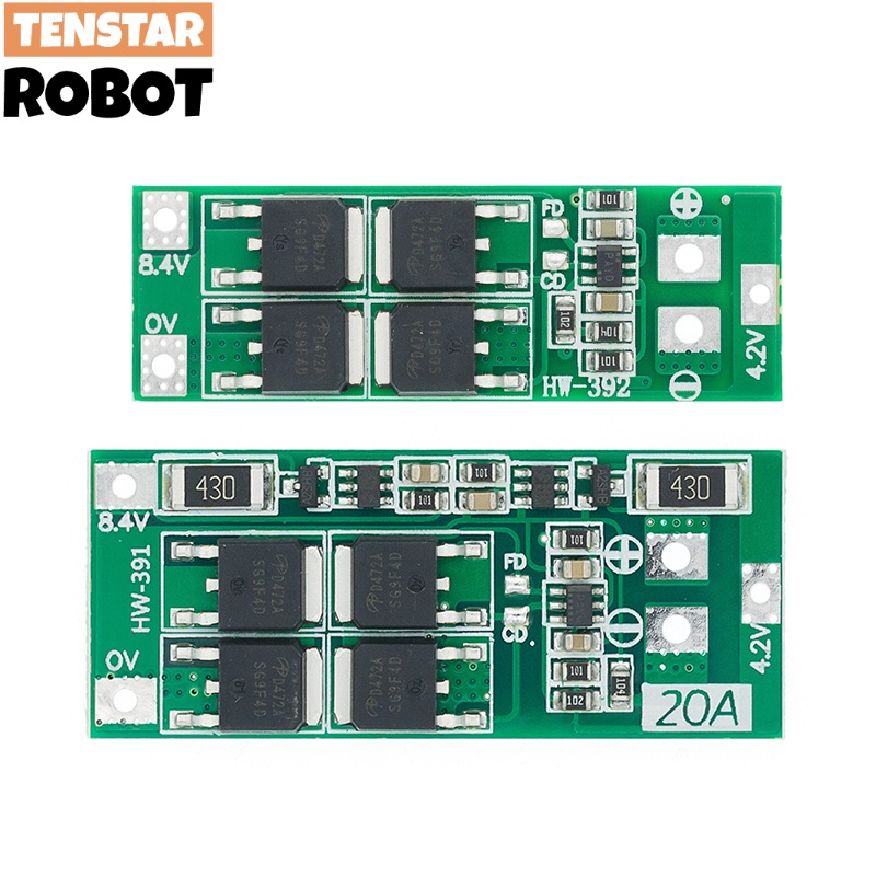2s 20A 7.4V 8.4V 18650 鋰電池保護板/BMS板標準/平衡