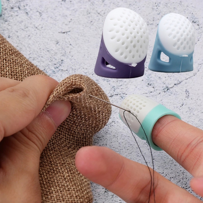 優質矽膠手指套防滑透氣手指頂針耐磨防刺拇指套縫紉十字繡保護配件