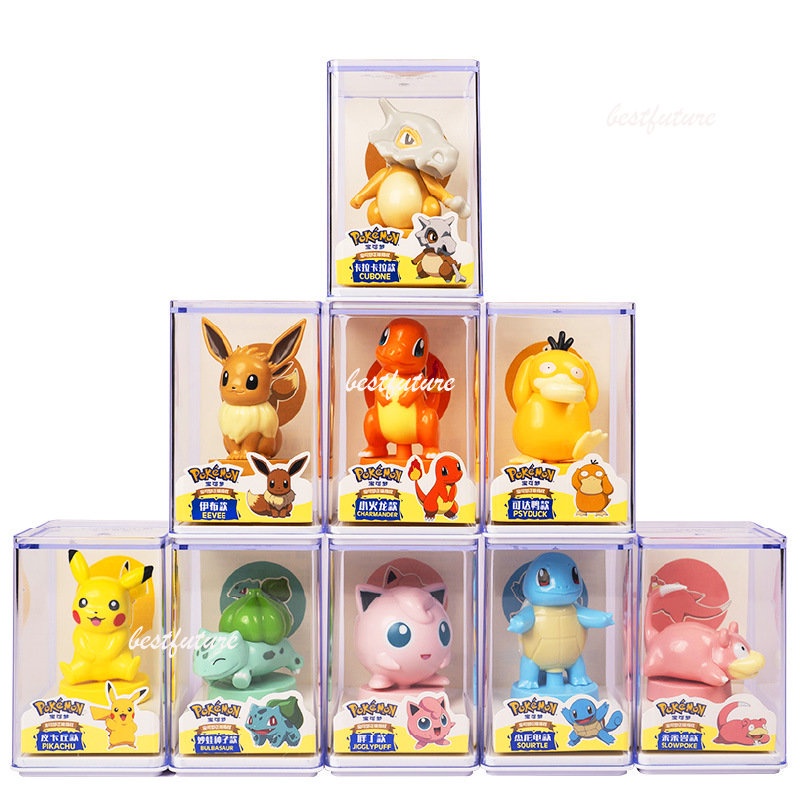 口袋妖怪皮卡丘 Cubone Psyduck Eevee Slowpoke Jigglypuff 可動人偶裝飾品娃娃玩具
