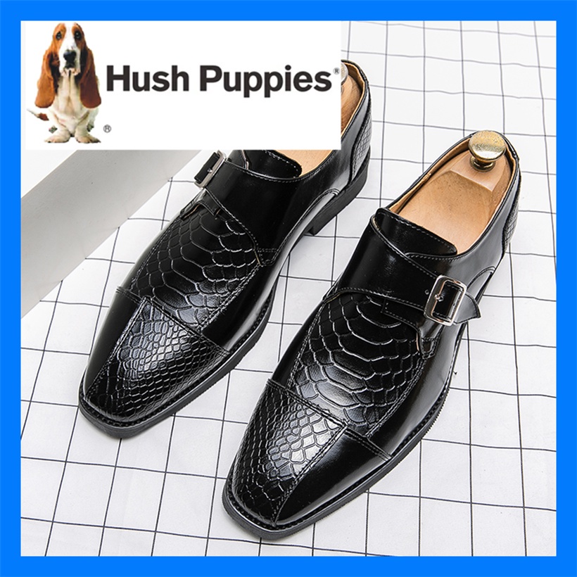 Hush_puppies 皮鞋男士正裝鞋婚鞋男士一腳蹬休閒皮鞋大碼鞋 47 48