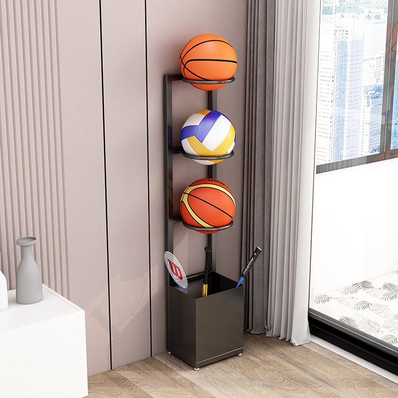 🔥免運  籃球足球收納架框 靠牆家用室內運動器材置物架 球拍擺放架 桌球架