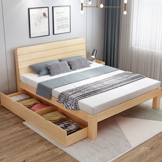 靚靚家居 實木雙人床 主臥雙人床 現代床架 簡約實木床 松木雙人床 經濟型單人床 單層床 高架床 儲物床 功能床 抽屜床