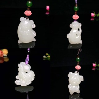 【艾朵拉水晶】【請先聊聊確認有無現貨】批發A貨玉器和田白玉十二生肖玉佩 玉石吊墜兒童卡通掛件廠家批發