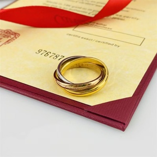 三色三環戒指 | Ins小眾經典鈦鋼18k玫瑰金戒指 | 時尚不鏽鋼飾品批發