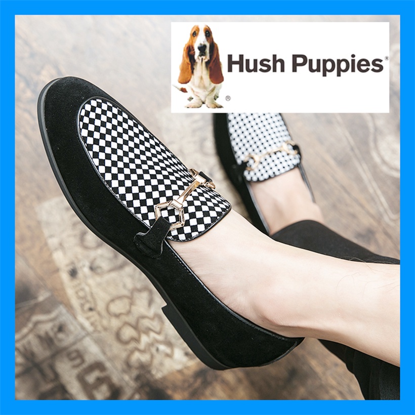 Hush Puppies皮鞋男士正裝鞋婚鞋男士一腳蹬休閒皮鞋大碼鞋47 48