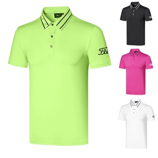 新款高爾夫服裝男士短袖T恤戶外休閒運動透氣速乾吸溼排汗POLO衫