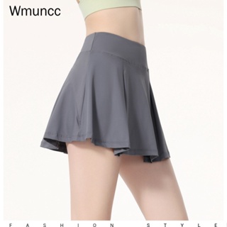 Wmuncc 瑜伽跑步運動短裙女士訓練健身半身裙健防走光