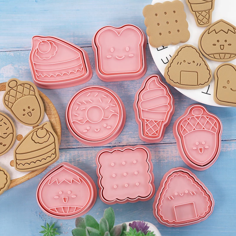 卡通美食餅乾模具套裝 diy栗子松果飯糰吐司曲奇切模 翻糖蛋糕烘焙工具