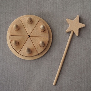 北歐簡約風原木 星星仙女棒 生日蛋糕 家居裝飾品玩具 道具擺件
