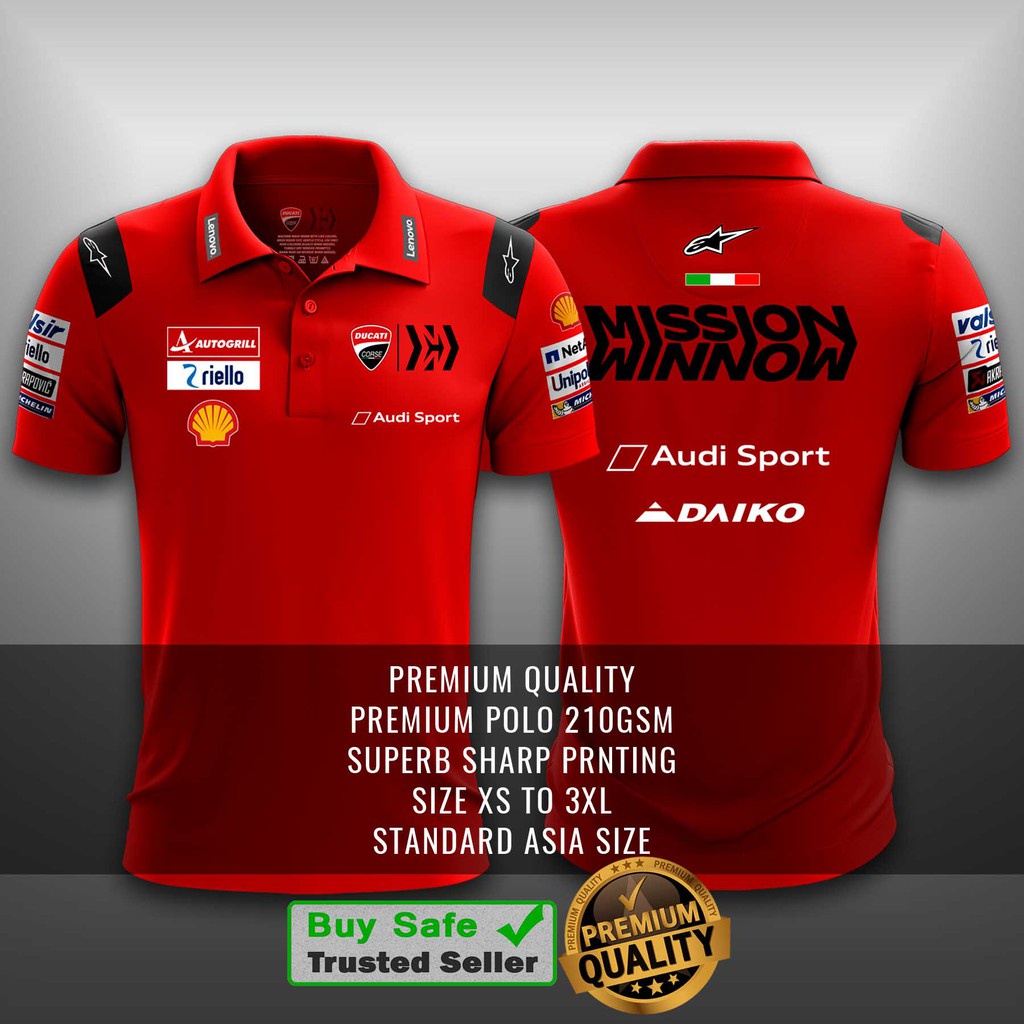 T 恤 MotoGP2024 Polo Ducati team Crew -紅色