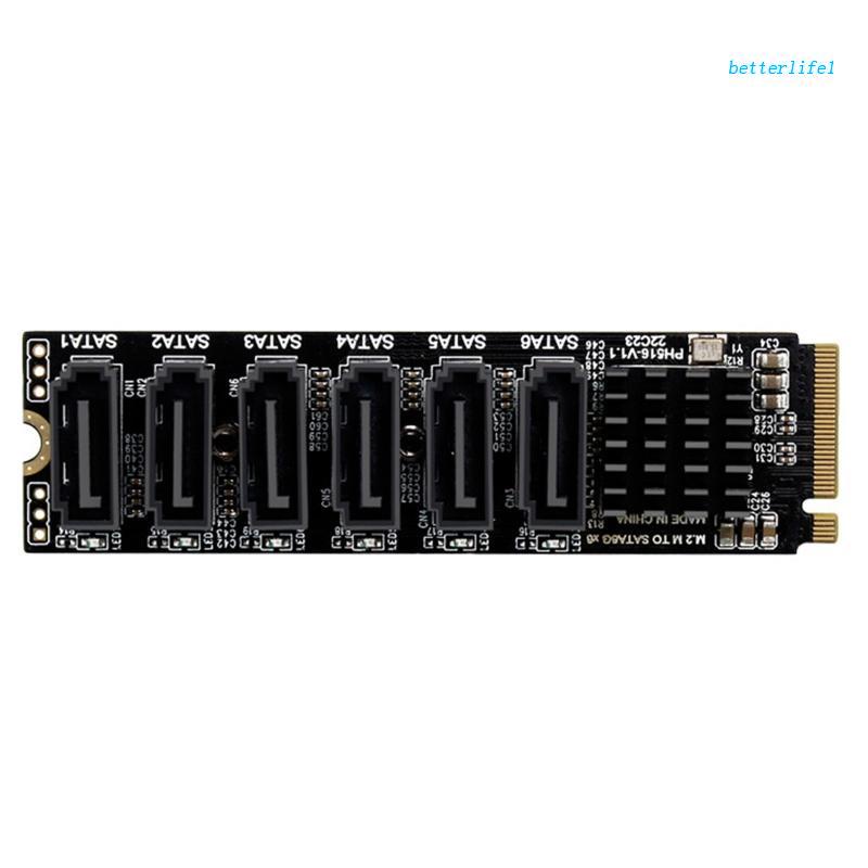 Btm 6 端口用於 M.2 PCIE 轉接卡 M2 NVME 到 Sata3.0 擴展卡 ASM1166 6G