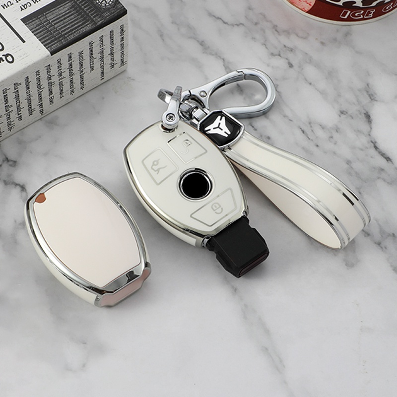 3 按鈕軟 TPU 汽車鑰匙套保護套適用於梅賽德斯 Bnez CLA GLC GLA GLK W203 W210 W21