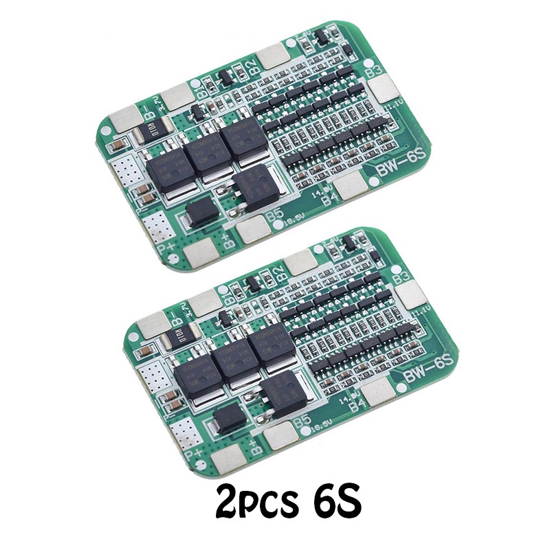 2pcs 6S 15A 24V PCB BMS保護板6片裝18650鋰離子鋰電池模塊DIY套件