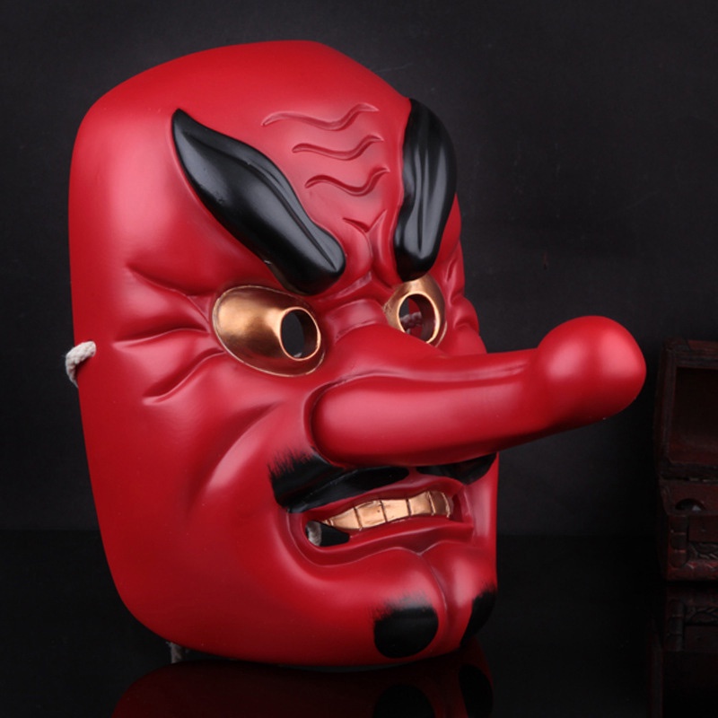 日式魔鬼般若面具,日本能劇天狗面具,日本武士料理店雙面裝飾