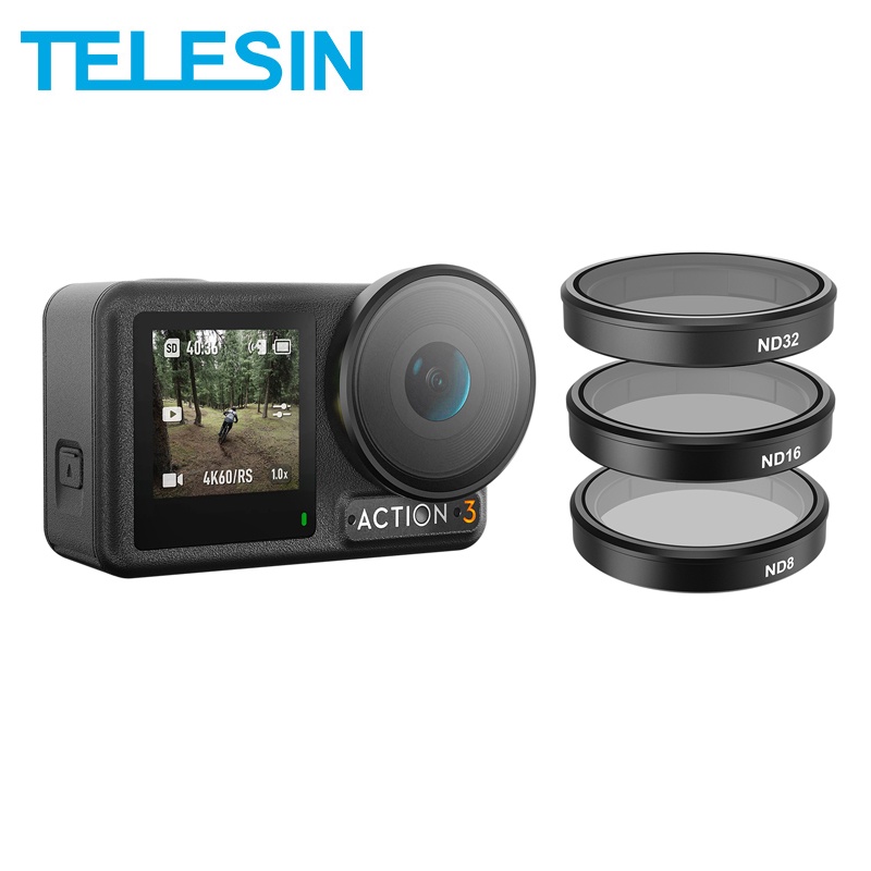 TELESIN DJI Osmo Action3 ND濾鏡套裝CPL偏振鏡大疆action3配件