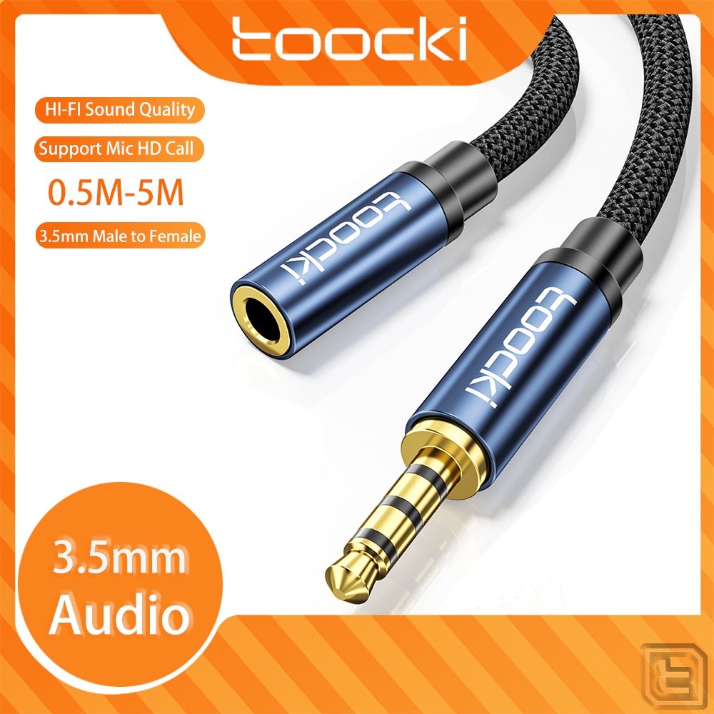Toocki 音頻線 3.5 毫米 AUX 線插孔音頻延長線支持麥克風適用於華為小米紅米 PC 耳機公對母線