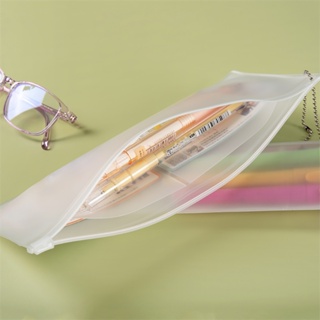 PVC防水透明鉛筆袋 帶拉鍊雙層便捷式收納袋 文具 辦公學校用品