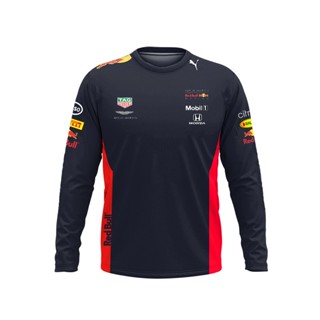 2023新款f1賽車服t恤長袖紅牛車隊紅牛男士維斯塔潘襯衫春秋速乾長袖t恤
