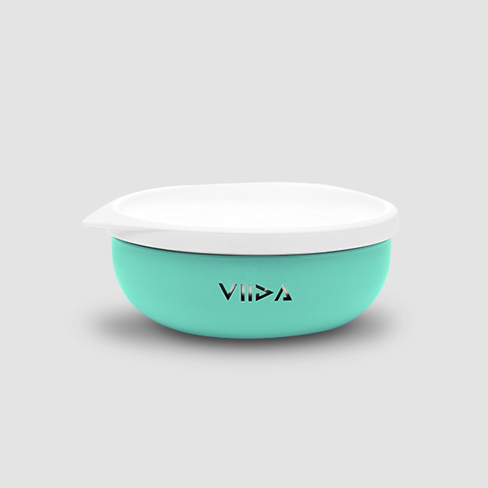 【HOLA】VIIDA Soufflé 抗菌不鏽鋼餐碗 - 湖水綠