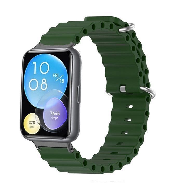 新款 適用於HUAWEI Watch fit / fit 2 / OPPO Watch free 海洋矽膠錶帶
