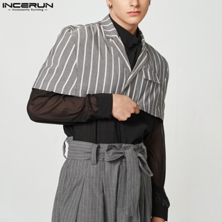 INCERUN Short stripe design sense suit