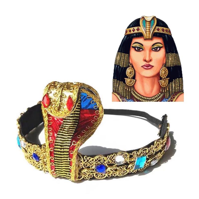 蛇形頭飾埃及豔后頭飾埃及女王髮飾性感肚皮舞頭帶萬聖節角色扮演派對道具