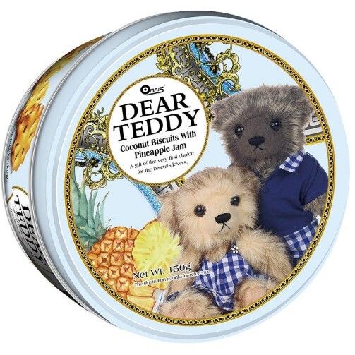 【享吃零食】親愛的泰迪 鳳梨味夾心餅乾 熊熊 奶素 鐵盒 獨立包裝