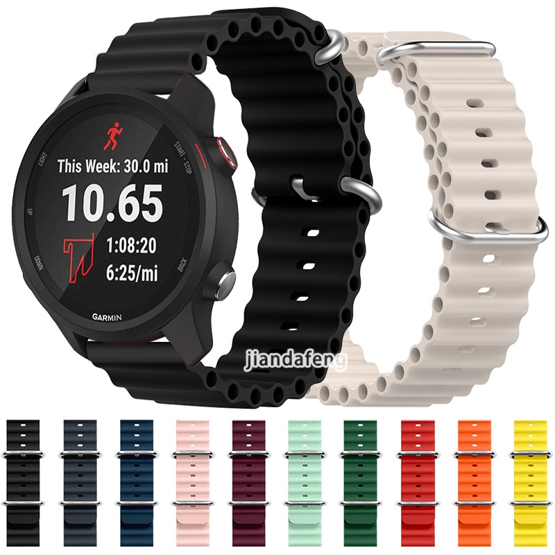 適用於 Garmin Forerunner 245 Music 55 645 的海洋矽膠運動錶帶