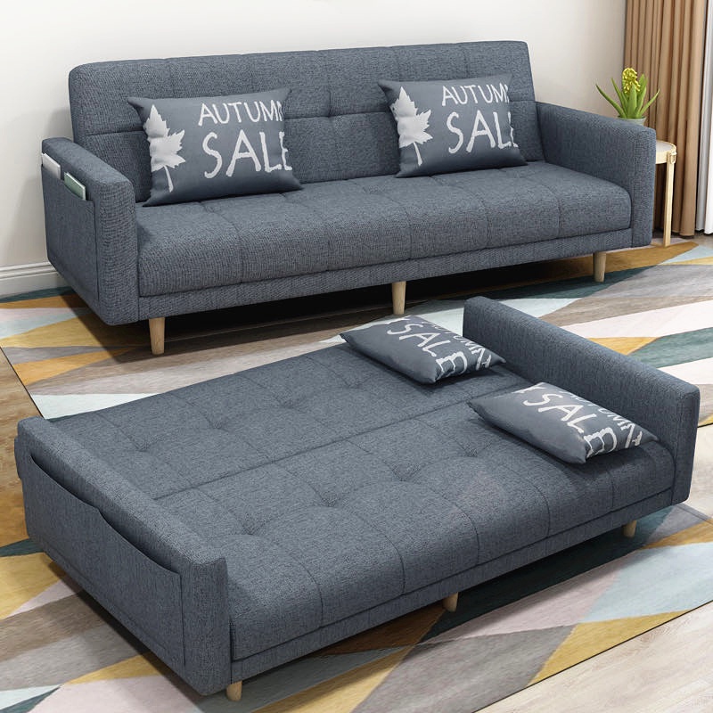 折疊沙發床 小戶型兩用可變床 多功能折疊床 客廳沙發床 簡易可折疊 實木科技布沙發 簡約經濟型雙人沙發 懶人沙發